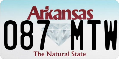 AR license plate 087MTW