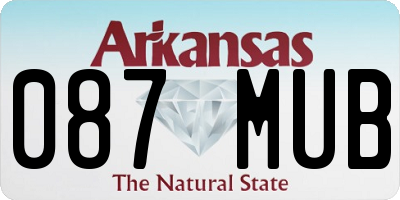 AR license plate 087MUB