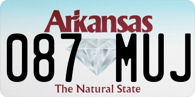 AR license plate 087MUJ