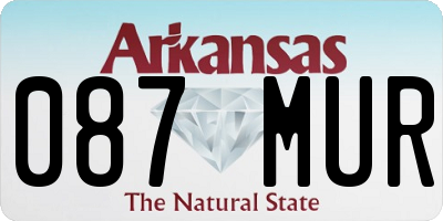 AR license plate 087MUR