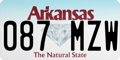 AR license plate 087MZW