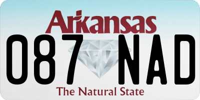 AR license plate 087NAD
