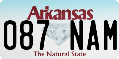 AR license plate 087NAM