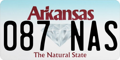 AR license plate 087NAS
