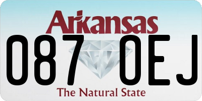 AR license plate 087OEJ