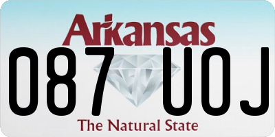 AR license plate 087UOJ