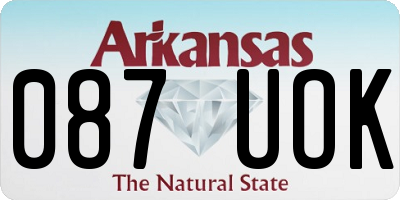 AR license plate 087UOK