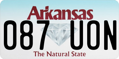 AR license plate 087UON