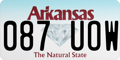 AR license plate 087UOW