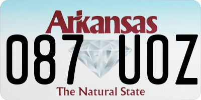 AR license plate 087UOZ