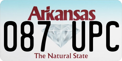 AR license plate 087UPC