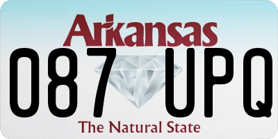 AR license plate 087UPQ