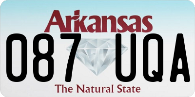 AR license plate 087UQA