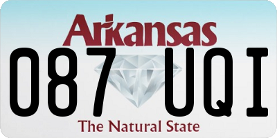 AR license plate 087UQI