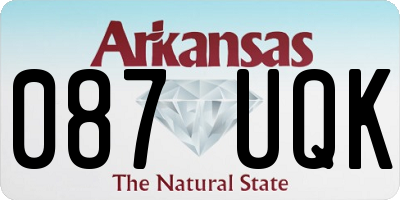 AR license plate 087UQK