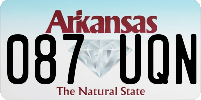 AR license plate 087UQN