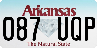 AR license plate 087UQP