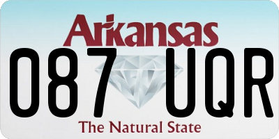 AR license plate 087UQR