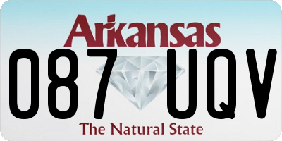 AR license plate 087UQV