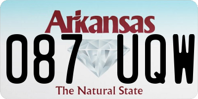 AR license plate 087UQW