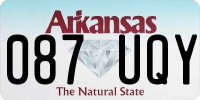 AR license plate 087UQY