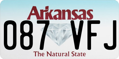 AR license plate 087VFJ