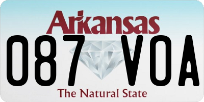 AR license plate 087VOA