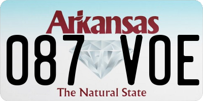 AR license plate 087VOE