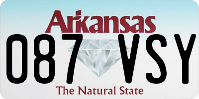 AR license plate 087VSY