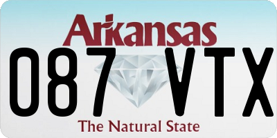 AR license plate 087VTX