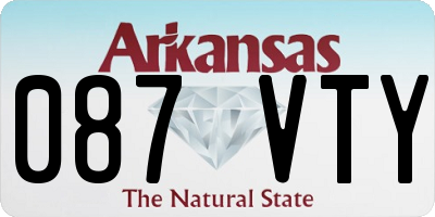 AR license plate 087VTY