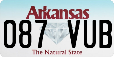 AR license plate 087VUB