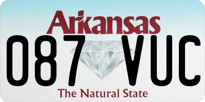 AR license plate 087VUC