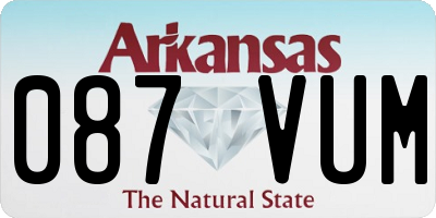 AR license plate 087VUM
