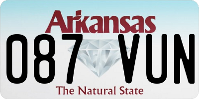 AR license plate 087VUN