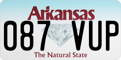 AR license plate 087VUP