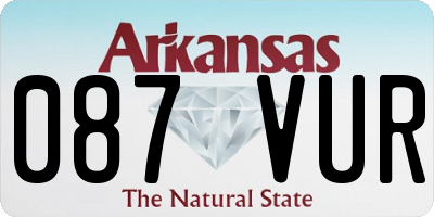 AR license plate 087VUR