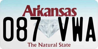 AR license plate 087VWA