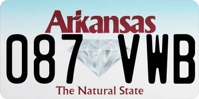 AR license plate 087VWB
