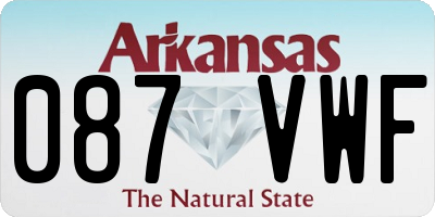 AR license plate 087VWF