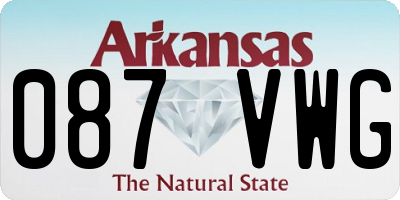 AR license plate 087VWG