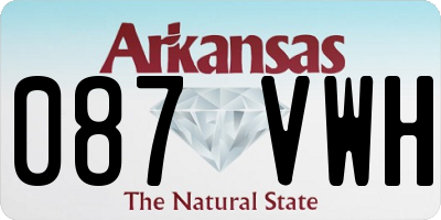 AR license plate 087VWH