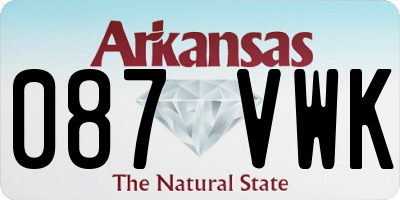 AR license plate 087VWK