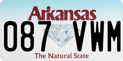 AR license plate 087VWM