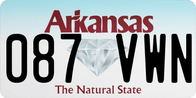 AR license plate 087VWN