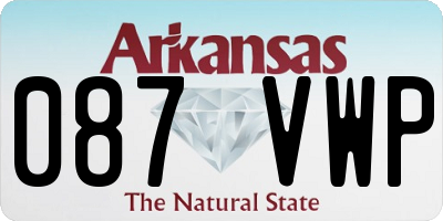AR license plate 087VWP