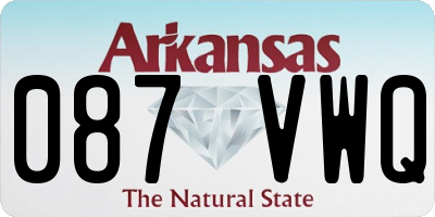 AR license plate 087VWQ