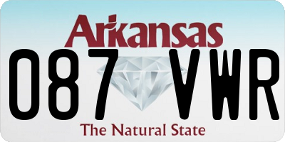 AR license plate 087VWR