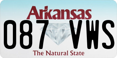 AR license plate 087VWS