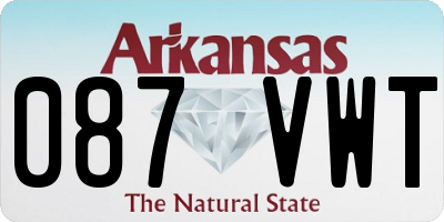 AR license plate 087VWT